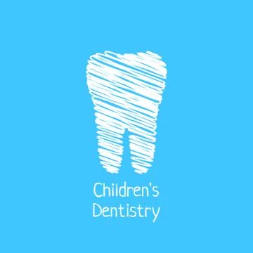 Children dentistry with scribble tooth Stock Illustration