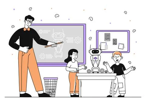 Children design robot vector simple Stock Illustration