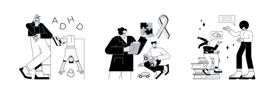 Children development issues abstract concept vector illustrations. Stock Illustration