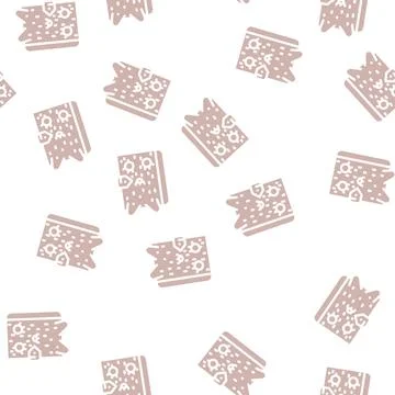 Children diary glyph vector seamless pattern Stockillustratie