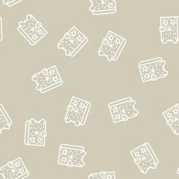 Children diary line vector seamless pattern Stock Illustration