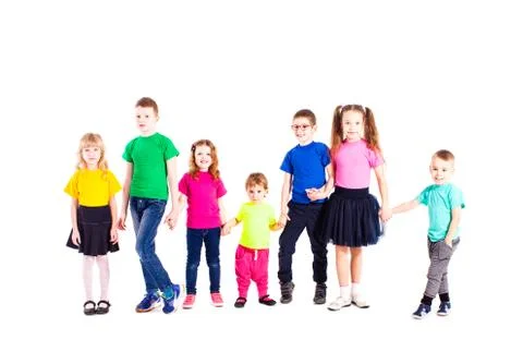 Children of different ages isolated Stock Photos