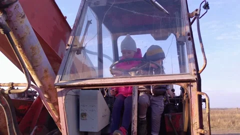 Children In Digger Stock Footage 165438193