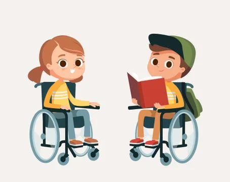 Children with disabilities. Stock Illustration