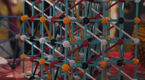 Children discovering geometric principles at a science fair. Stock Footage 50033308