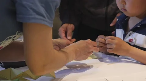 Children discovering mathematical principles at a science fair. Stock Footage 50026498