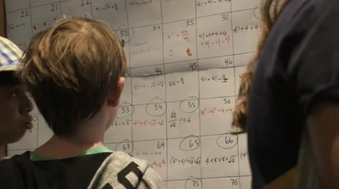 Children discovering mathematical principles at a science fair. Stock Footage 50032510