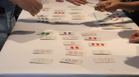 Children discovering mathematical principles at a science fair. Stock Footage 50032733