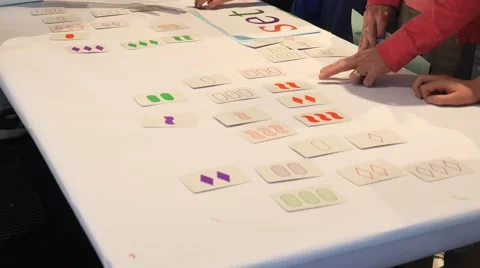 Children discovering mathematical principles at a science fair. Stock Footage 50032777