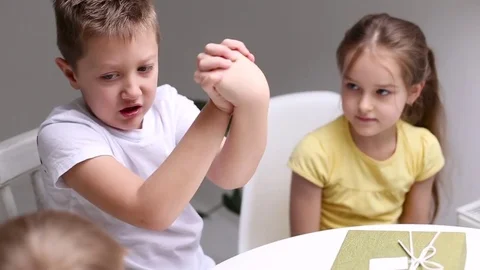 Children do gymnastics for hands Stock Footage 82971887