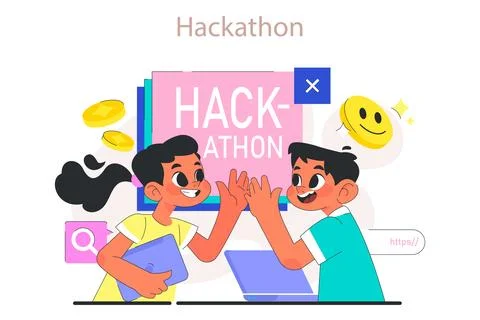 Children do programming. Computer science, AI, game technologies Stockillustratie