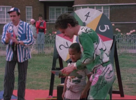 Children doing activities outdoors, Hackney, London, United Kingdom, 1980 Stock Footage 172219198