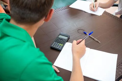Children doing mathematics, developmental activities, teaching children. Stock Photos