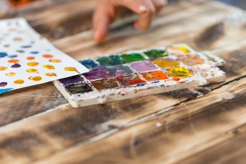 Children draw and play Stock Photos