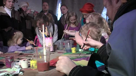 Children draw Stock Footage 1182782