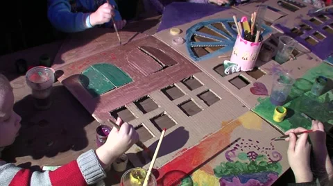 Children draw Stock Footage 1182785