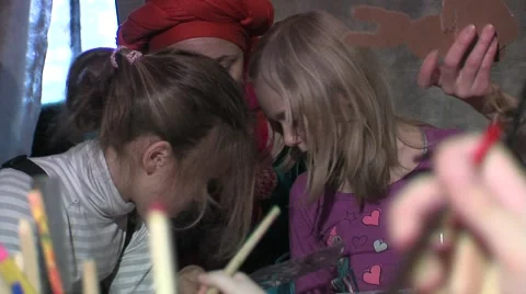 Children draw Stock Footage 1182788