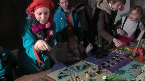 Children draw Stock Footage 1182804