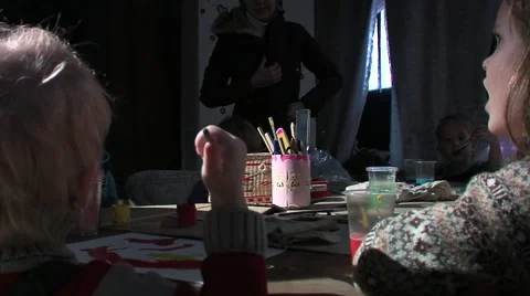 Children draw Stock Footage 1182808