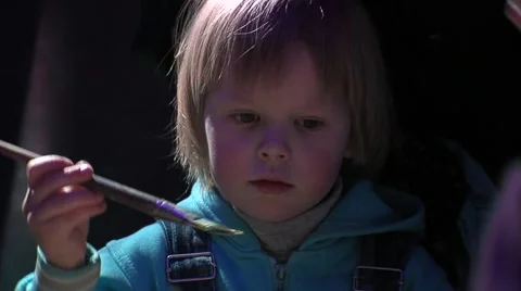 Children draw Stock Footage 1183009