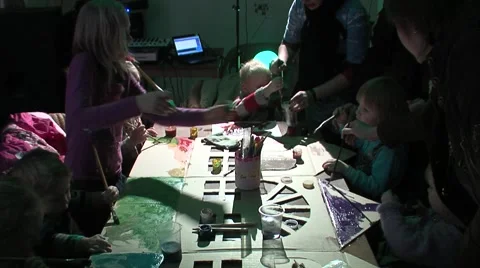 Children draw Stock Footage 1183018