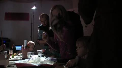 Children draw Stock Footage 1183037