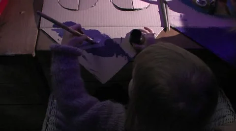 Children draw Stock Footage 1183059