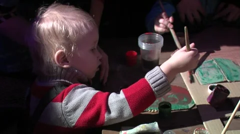 Children draw Stock Footage 1183068