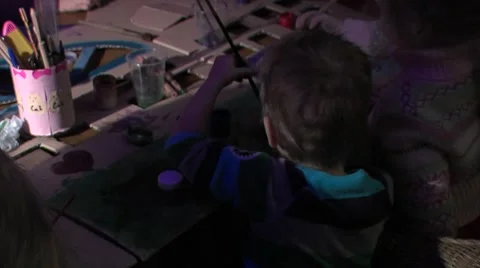 Children draw Stock Footage 1183072