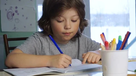 Children draw in home Stock-Footage 59764350