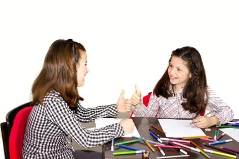 Children draw Stock Photos