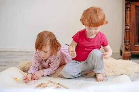 Children draw Stock Photos