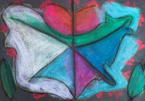 Children drawing - abstract fall leaf 写真素材