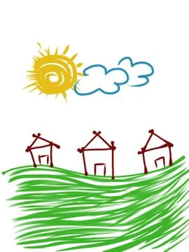 Children Drawing Ilustración de archivo