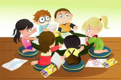 Children drawing Stock Illustration