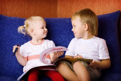 Children drawing Stock Photos