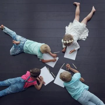 Children drawing Stock Photos