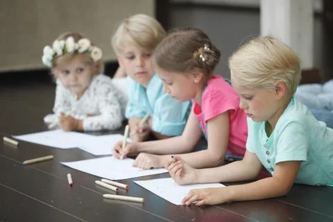 Children drawing Stock Photos