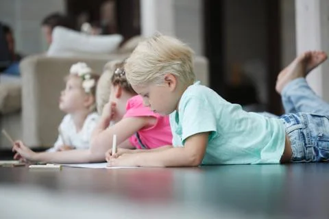 Children drawing Stock Photos