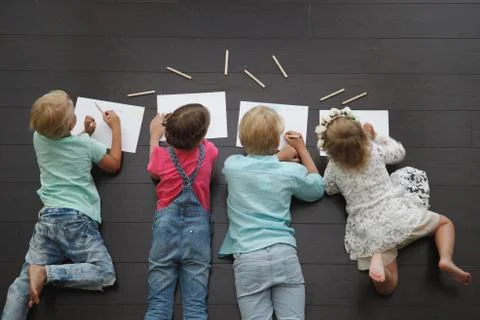 Children drawing Stock Photos