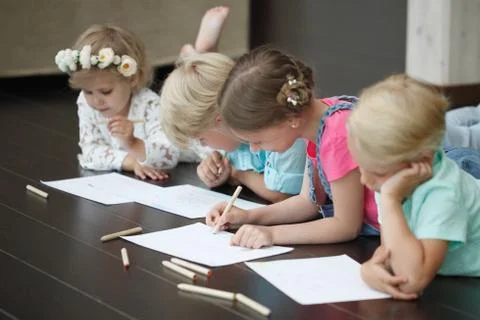 Children drawing Stock Photos
