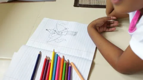 Children drawing in relax time 動画素材 20462447