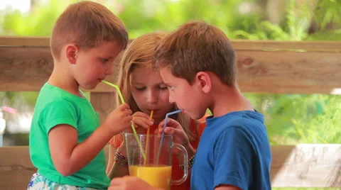 Kids Drink Juice Stock Video Footage | Royalty Free Kids Drink Juice Videos  | Pond5