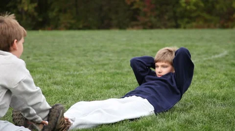 Children Exercising Stock Footage 43355002