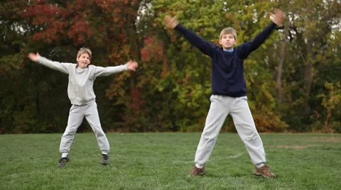 Children Exercising Stock Footage 43355088