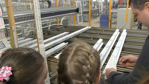 Children in the factory Stock Footage 103373204