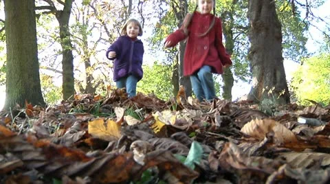 Children in fall Stock Footage 22666261
