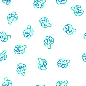 Children fan in cactus form vector seamless pattern Stock Illustration