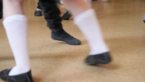 Children Feet Dancing In Kindergarten Class Stock Footage 330952540