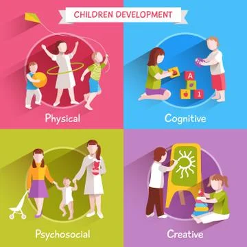 Children Flat Set イラスト素材